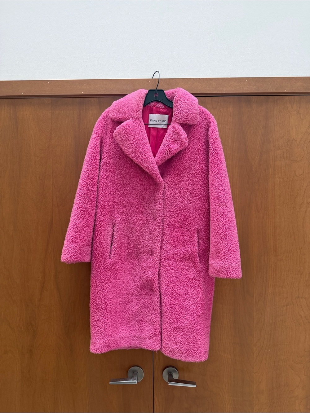 Stand Studio Hot Pink Teddy Coat